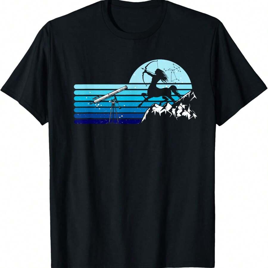 Zodiac Sagittarius Star Sign T-Shirt - Black - View 1