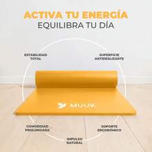 MUUK FITNESS Tapete de Yoga Foamy Antideslizante 150 x 59 cm | Esterilla Ligera de 8 mm con Correa de Transporte| Almohadilla para Rodillas y Codos | Material EVA Resistente, Ligero y Cómodo | Ideal para Ejercicio en Casa, Gimnasio, Parque, Viajes, Meditación y Estiramientos - Amarillo - Ver 9