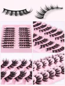 MAGEFY Zestaw 10 par puszystych sztucznych rzęs 3D – kocie oko i naturalny wygląd, bardzo grube 0,07 mm, skręt C i D, długość 13-15 mm, przyjazne dla początkujących, wielokrotnego użytku sztuczne rzęsy, zestaw naturalnych sztucznych rzęs, wakacje na plaży, wyjazd kempingowy, wesele i codzienne spotkanie w klubie