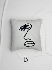 Fundas de Cojín Bordadas Line Art– Estilo Nórdico y Minimalista. Fundas Decorativas Premium con Bordado en Relieve – Estilo Elegante y Contemporáneo - B4 - Ver 3
