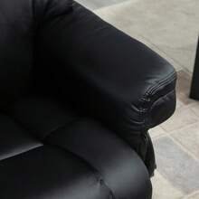 HOMCOM Relaxation Chair With Ottoman, Swivel TV Chair With Reclining Function, Faux Leather, Black (On Site) - 1 - View 2