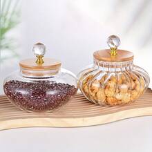 1个玻璃密封罐，厨房食品储物罐，糖果罐，杂物储物罐，零食罐，玻璃罐，泡菜罐 - 彩色 - 查看 3