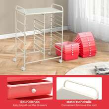 15-Drawer Rolling Storage Cart Mobile Cart With Colorful Drawers & Metal Frame - Bột chuyển màu - Xem 5