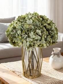 1/80PCS Romantic Artificial Hydrangea Flowers Centerpieces Plastic Flowers Silk Bouquet For Home Decor, Wedding Decorations, Fall Decor, Autumn Decor, Room Decor, Kitchen Accessories, Dining Room, Bedroom Decor, Bathroom Accessories, Hotel Party Event Gifts Handheld Flower Arrangement For Valentine's Day Living Room/Table Decoration/Bride's Bouquet/Outdoor Garden - Green - View 5