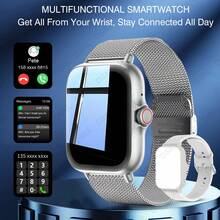 男女通用智能手表，具备通知、音乐播放和通话功能