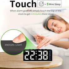 1pc LED Modern Multi-Function Digital Alarm Clock Ambiance Light With Adjustable Brightness, Date Display And USB Power Supply, Dual Alarm Clock Display - Stylish Rectangular Design For Bedroom And Living Room Decor, Bedroom Alarm Clock ( No Battery, Battery Only Memory Function ) Gifts Birthday Graduation Digital Clock Bedroom Decor Dormitory Decor Back To School School Decor School Surprise Home Decor School Supplies