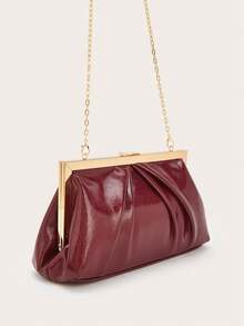 Pleated Cloud Clutch Bag For Woman, Niche Design Versatile Dinner Bag, Chain Shoulder Messenger Bag, Simple Solid Color Wallet, Suitable For Parties, Dinners, Weddings, Dating, Shopping