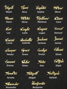 1件装 时尚简约个性化定制不锈钢女士姓名字母吊坠项链 适合日常佩戴 情侣礼物 - 金色 - 查看 3