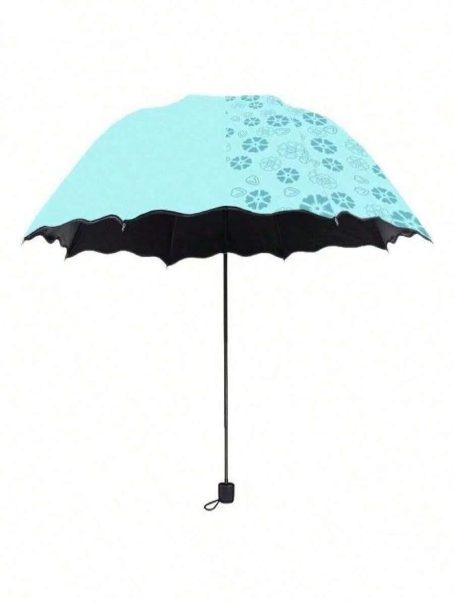 Sombrilla mágica, varios colores, al contacto con el agua empieza a aparecer su estampado Paraguas Mágico Protector Solar Mágico Contra el Sol y la Lluvia Diseño Compacto para Uso Diario - azul real - Ver 1