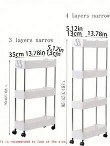 1个节省空间的3/4层置物架，浴室收纳架，落地式多层置物架，适用于浴室、厨房、办公室、客厅，易于组装，可移动，是理想的节日礼物 - 黑與白 - 查看 11