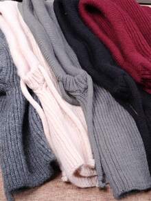 1pc Autumn/Winter Fashion Warm Knitted Beanie Hat With Scarf, Versatile All-In-One Ear Warmer Thick Knit Hat, Solid Color Fabric