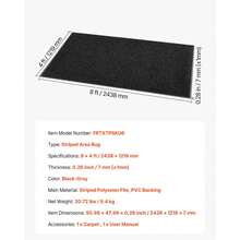 Front Door Mat, 8 X 4 Ft Commercial Floor Mat For Indoor And Outdoor, Stylish Striped Industrial Carpet With PVC Backing, Heavy Duty Washable Entry Rug For Hallway, Balcony, Garage, Grey - 8 x 4 英尺 - 查看 7