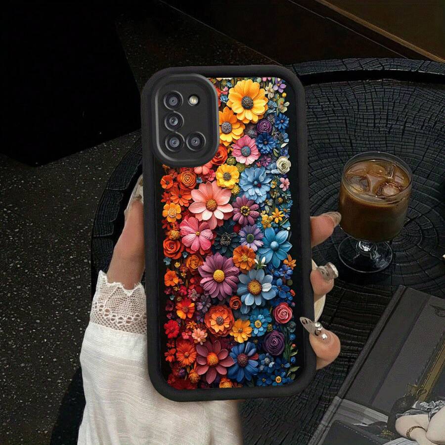 [Teléfono] Un teléfono móvil que presenta un diseño de pantalla completa con flores apiladas, patrones y una escalera para ojos. Ofrece un agarre cómodo, alta calidad, durabilidad y apariencia, lo que lo convierte en un gran amigo de los modelos A03, A03S, A04S, A12, A13, A13 5G, A23, 32, 35, S21, S22, S23 y S24. Proporciona cámara, es antihuellas, liviano y - Colores mixtos 1 - Ver 1