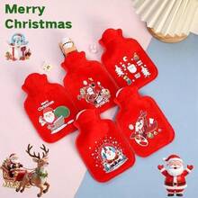 1pc Christmas Plush Hot Water Bottle Filled With Water To Warm Hands And Carry Warm Baby With You-Pattern Random Hair - Red - View 10