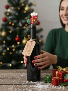 1PC Decorative Christmas Santa Wine Stopper. PVC Bottle Cork & Sealer For Wine, Champagne & Liquor. Festive Holiday Bar Accessory & Party Favor. Reusable & Charming Design For Fresh Drinks. - Shoe Type - View 3