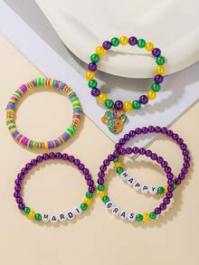 Bohemian Western Festival Mardi Gras Party Polymer Clay Layered Bracelet, Popular Cross-Border E-Commerce Item - Multicolor - View 4