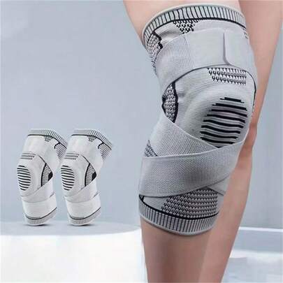 1 Stück Kompressionskniesleeve, Unisex Sport Knieunterstützung, atmungsaktiv für Training und Krafttraining