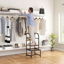 Tower Kitchen Ladder Height Adjustable, Kitchen Stool Helper With Safety Rail, Bathroom Montessori Learning Tower, Step Stool Counter