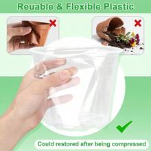 10/8/6/5 Inch Large Clear Nursery Pots With Drainage Holes 16 Pack Gallon Clear Plastic Pots For Plants Seedling Starter Pot Garden Plant Pots For Succulents Flowers - 無色 - 查看 4