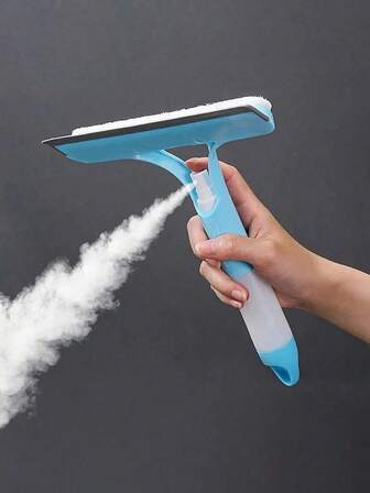 1pc 3-In-1 Heavy Duty Glass Scraper, Glass Cleaner, Handheld Spray Water Glass Squeegee, Short Handle Handheld Water Gun Cleaning Tool, Suitable For Renters, Thanksgiving Gifts, Cleaning Supplies, Applicable To Bathroom, Kitchen, Living Room, Bedroom, Home Goods, Back To School, Bathroom - Efficient Mirror And Glass Scraper