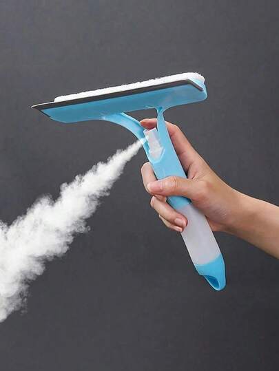 1pc 3-In-1 Heavy Duty Glass Scraper, Glass Cleaner, Handheld Spray Water Glass Squeegee, Short Handle Handheld Water Gun Cleaning Tool, Suitable For Renters, Thanksgiving Gifts, Cleaning Supplies, Applicable To Bathroom, Kitchen, Living Room, Bedroom, Home Goods, Back To School, Bathroom - Efficient Mirror And Glass Scraper