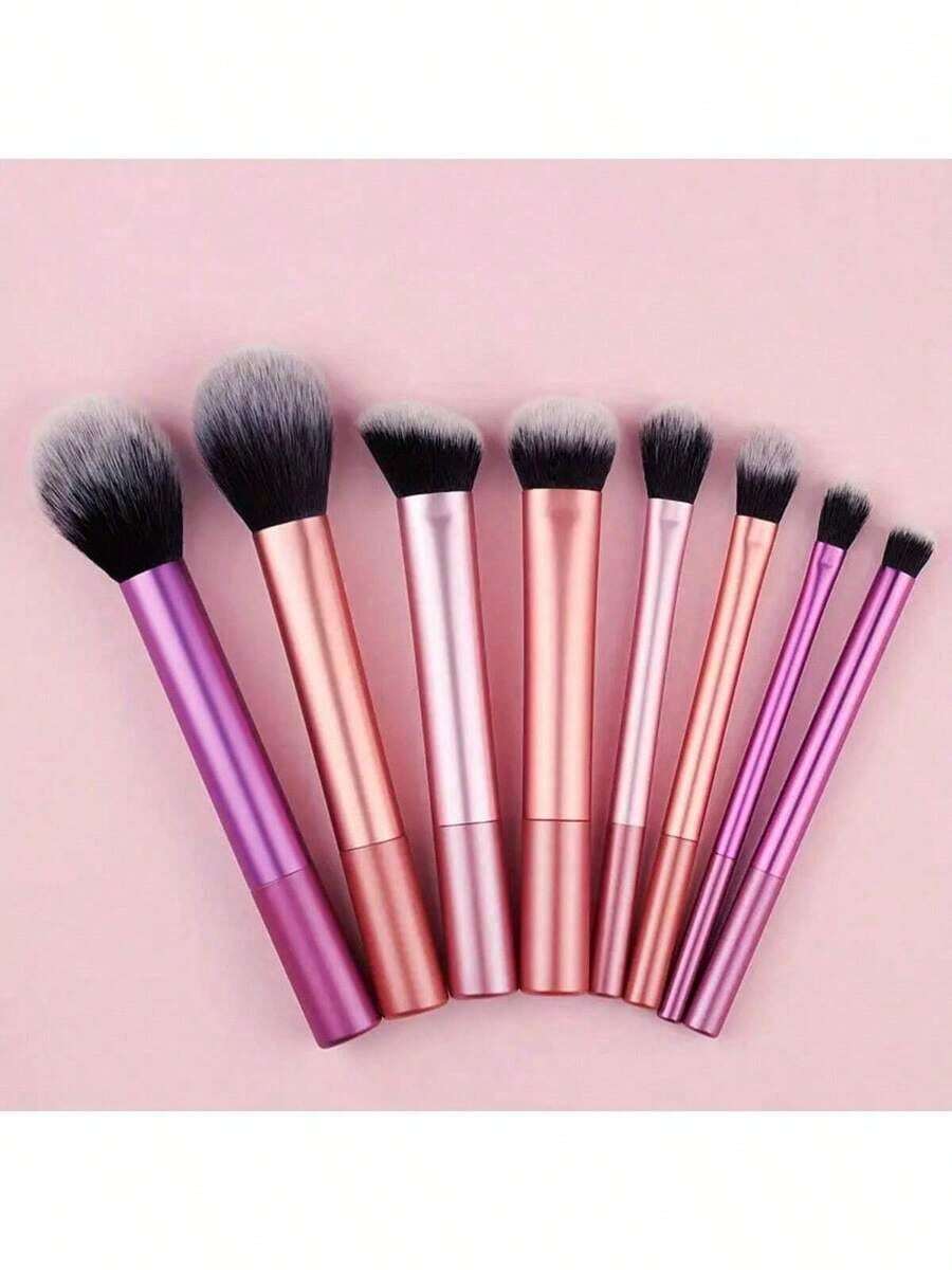 Kit Of 8 Professional Makeup Brushes For Creating Flawless Foundation. - Multicolor - View 1