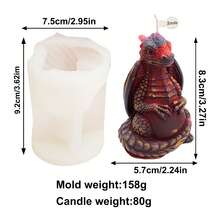 Moldes de silicona para velas con diseños de dragones fantásticos surtidos - Abrazando, meditando, eclosionando huevos y talla grande estilos, duraderos para velas, resina, arte de arcilla, manualidades de decoración del hogar DIY - Blanco - Ver 7