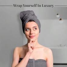 Tens Towels 8 Piece Towels Set 2 Extra Large Bath Towels 2 Hand Towels 4 Washcloths 100% Cotton Lighter Weight Quicker To Dry Super Absorbent Perfect Bathroom Towels Set Dark Grey - Grey - View 3