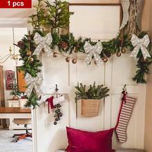 Lazos navideños, adorno para árbol/muñeco de nieve/Papá Noel, lindo adorno colgante decorativo. - Blanco - Ver 4