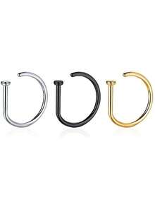 1/3/5Pcs Elegant Gold-Plated D-Shape Fake Piering Nose Ring Women Fashion 14K Golden Punk Non Piercing Nose Clip Stainless Steel Perforation Septum Suitable For Teenagers Body Suitable For Daily Wear And Vacation Jewelry Gifts