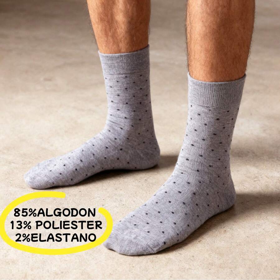 10 pares de calcetines de tripulación transpirables para hombre,calcetines de marinero de alta, calcetines deportivos de alta calidad, tallas de la UE, calcetines largos, calcetines de media caña para otoño, estilo versátil a lunares