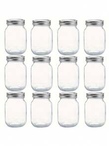 Glass Mason Jars, Glass Storage Jars, Sauce Jars With Regular Sealed Lids, Suitable For Jam, Salad Jam, Honey, Shower/Wedding Gifts, Kitchen Gadgets, Cheap Items Kitchen Accessories - 彩色 - 查看 11