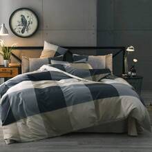 Tan Gingham Grid Duvet Cover Queen 3 Pieces Beige Plaid Duvet Cover 100% Washed Cotton Boho Plaid Comforter Cover With 2 Pillowcases Farmhouse Checkered Gingham Bedding Set Queen,  & Retro Style - A1# 格子 - 查看 12