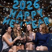 Gold Happy New Year 2026 Balloons, 16 Inch 2026 Foil Number Balloons, 2026 NYE Decorations 2026 New Years Eve Dcor - 藍色 - 查看 5