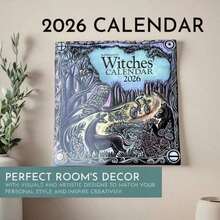 2026 Witch'S Calendar - 12 Months Of Mystical Witches & Occult Practices, Weekly-Monthly View, Perfect For Collectors And Hobbyists, English Language, Ideal Gift For Home Or Office Deco, For Halloween - Witch - View 5