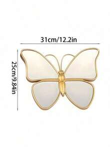 1pc Creative Decorative Mirror, Luxury Vintage Butterfly Decor, Unique Wall Hanging Mirror For Living Room - Gold 1-pack - View 5