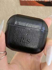 [Customized]Personalized Custom Luxury Name Letter Customized Cover Compatible With 1 2 3 4 Pro 2 Pro 3 Lychee Pattern TPU Earphone Case