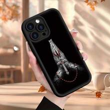[Teléfono] Funda con textura mate, estilo "Eye Staircase", con un bonito diseño de oración. Un teléfono con textura cómoda y agarre. 16/16 PRO/16 PLUS/16 PRO MAX/15/15 PLUS/15 PRO/15 PRO MAX/14/14 PLUS/14 PRO/14 PRO MAX/13/13 mini/13 PRO/13 PRO MAX/12 - Negro - Ver 5