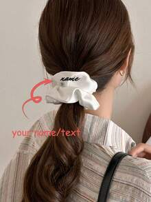 Custom Name Silk Scrunchies, Custom Hair Scrunchies, Personalized Bride Scrunchie, Personalized Maid Of Honor Scrunchie, Personalized Hair Tie, Bridesmaid Gift Custom Hair Ties Custom Name Satin Scrunchies Personalized Hair Soft Satin Scrunchie Gift For Bridesmaid Wedding Gift, Anniversary Gift, Valentine Gift - Multicolor - View 16