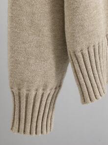 GIGOGOU Áo len cổ cao cơ bản mới dành cho nữ, kiểu dáng rộng rãi, tay dài, ấm áp và mềm mại, thích hợp cho mùa thu. - Màu Khaki - Xem 10