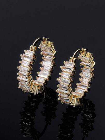 1 par de pendientes de aro redondos con estilo europeo elegante y de moda, un regalo de Navidad versátil