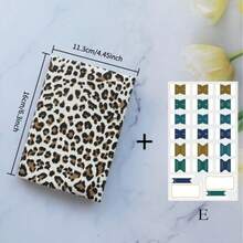 1PC A5/A6 Leopard Print Cloth Book Cover, Planner Case Cover Protective Shell Journal Cover Protector Office Stationery Supplies, Give Away 1 Sheet Fabric Index Stickers