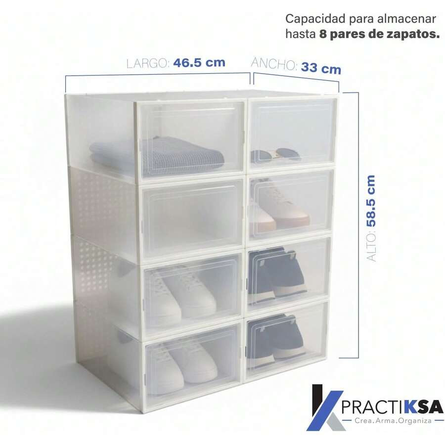 K PRÁCTICA| Ropero Closet Organizador Armable 8 Secciones - Color Blanco - 8 secciones - Ver 1