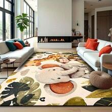 1件儿童卡通图案地毯，装饰地毯，创意趣味设计，多种颜色可选