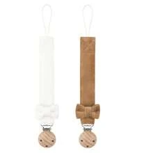 2个装个性化婴儿奶嘴夹，可爱波点印花，可定制图案，男女宝宝通用，通用安抚奶嘴夹，适合万圣节、洗礼、感恩节、圣诞节礼物、婴儿派对礼物、家庭装饰礼物等。