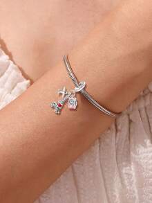 1 PC Silver Plated Touring Plane Camera Tower Perfume Pendant Charm Pendant Ball Suitable For Bracelets DIY Women's Jewelry