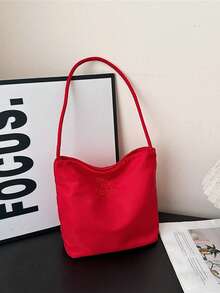 新款女士水桶包，简约休闲百搭手提包，尼龙材质女士单肩包，腋下包 - 彩色 - 查看 19