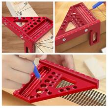 Multi-Angle Protractor With Angle Positioning Pins And T-Shaped Scribe Holes - Multi-Angle 3D Angle Ruler, Drafting Triangle Metric Measuring Tool For Woodworking, DIY Projects