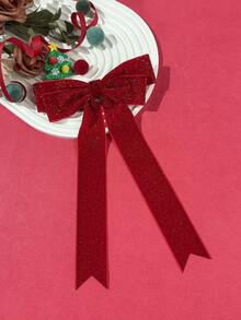 1pc Women's Autumn/Winter Elegant Velvet Bow Ribbon Hair Clip, Alloy Duck Clip, Suitable For Daily Commute, Festivals, Parties, Birthdays, Outings, Photography, Any Occasion, Great Gift For Best Friend, Claw Clips, Hair Claws, Hair Slide, Hair Barrettes - Multicolor - View 9