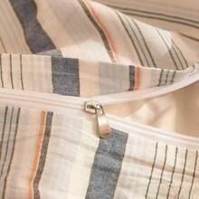 Tan Gingham Grid Duvet Cover Queen 3 Pieces Beige Plaid Duvet Cover 100% Washed Cotton Boho Plaid Comforter Cover With 2 Pillowcases Farmhouse Checkered Gingham Bedding Set Queen,  & Retro Style - 07#藍色條紋 - 查看 7